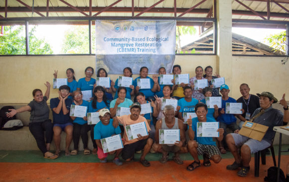 Community-Based Ecological Mangrove Restoration (CBEMR) training in Cagwait, Surigao del Sur