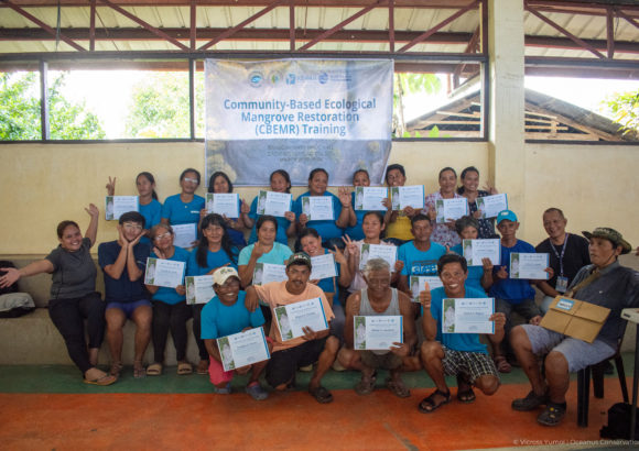 Community-Based Ecological Mangrove Restoration (CBEMR) training in Cagwait, Surigao del Sur